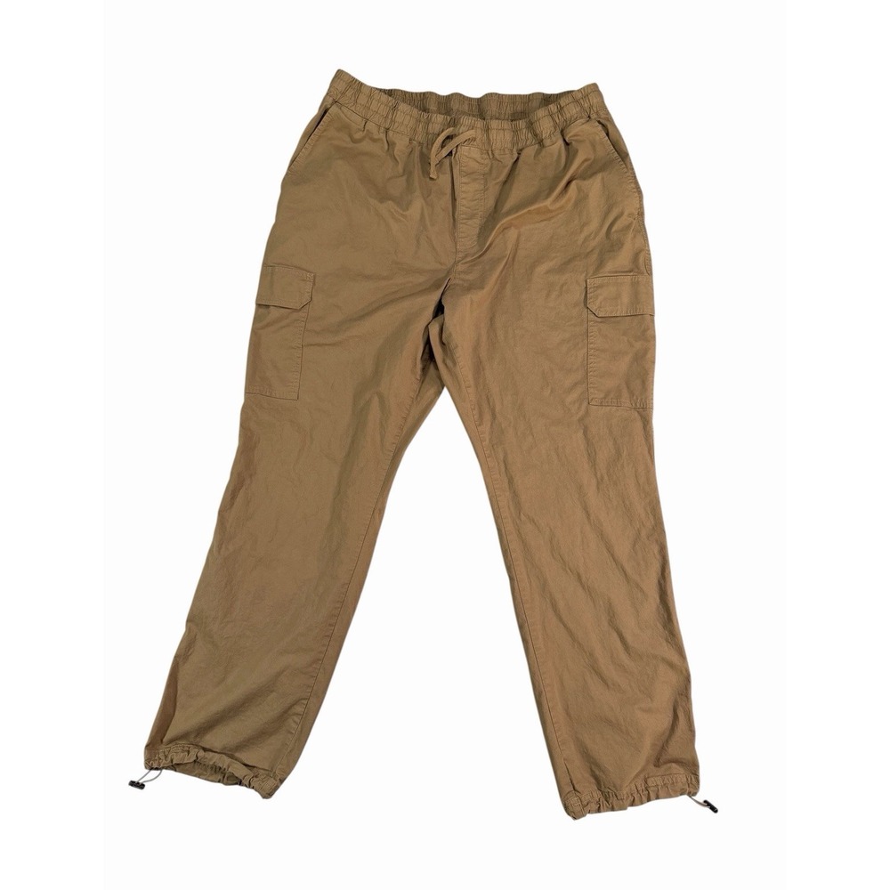 Columbia Men's Brown Canvas Cotton Cargo Pants XL Straight Leg Drawstring